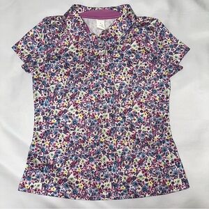Tek Gear golf polo women size‎ medium floral collared shirt